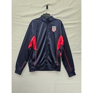 USA Soccer Track Jacket Mens Medium Navy Blue Red Icon Sports USSF63TJ-NR NEW‎